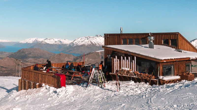 Chalet in the snow overlooking Queenstown