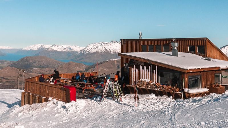 Chalet in the snow overlooking Queenstown